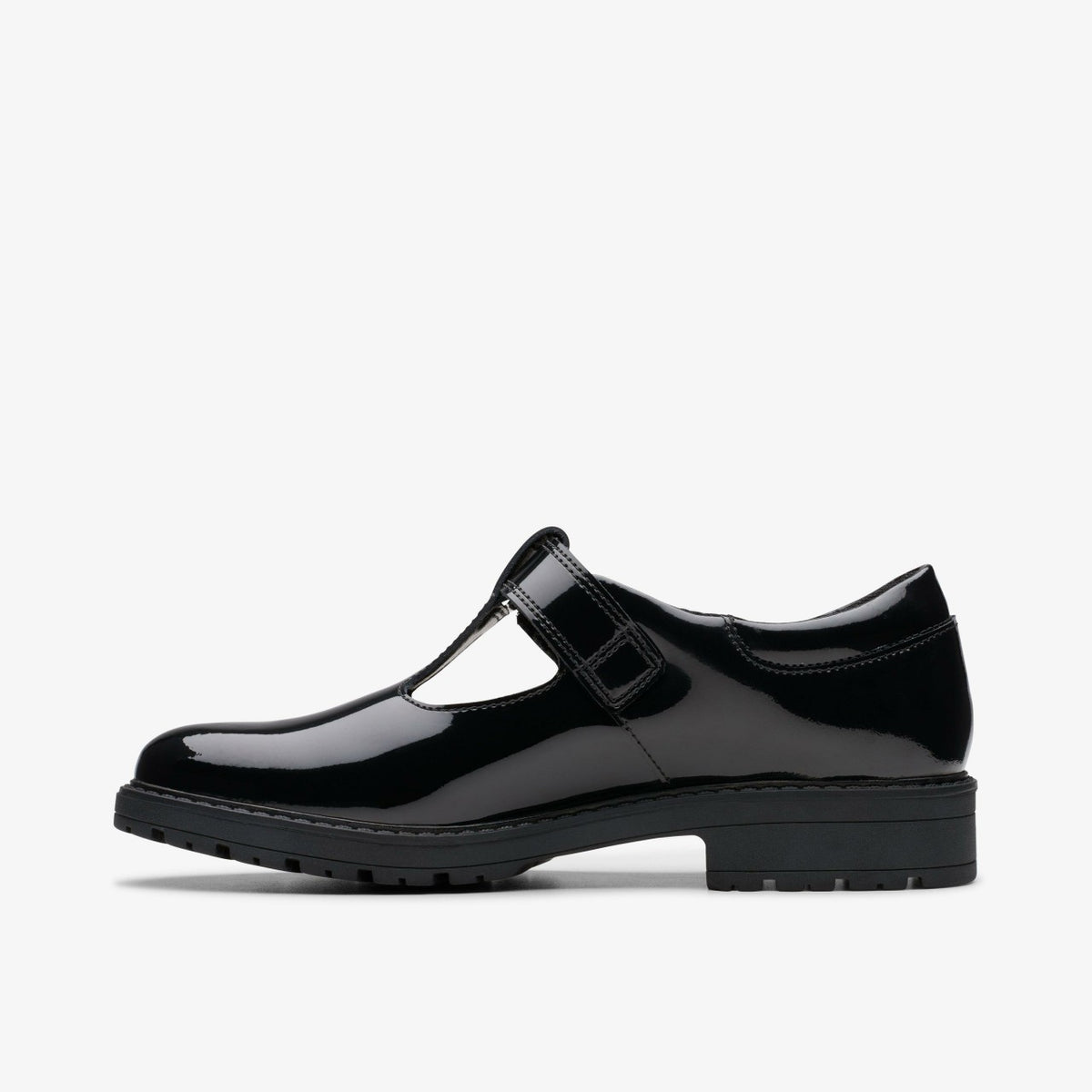 Clarks Hot Sale / Loxham Bar Youth Black Patent