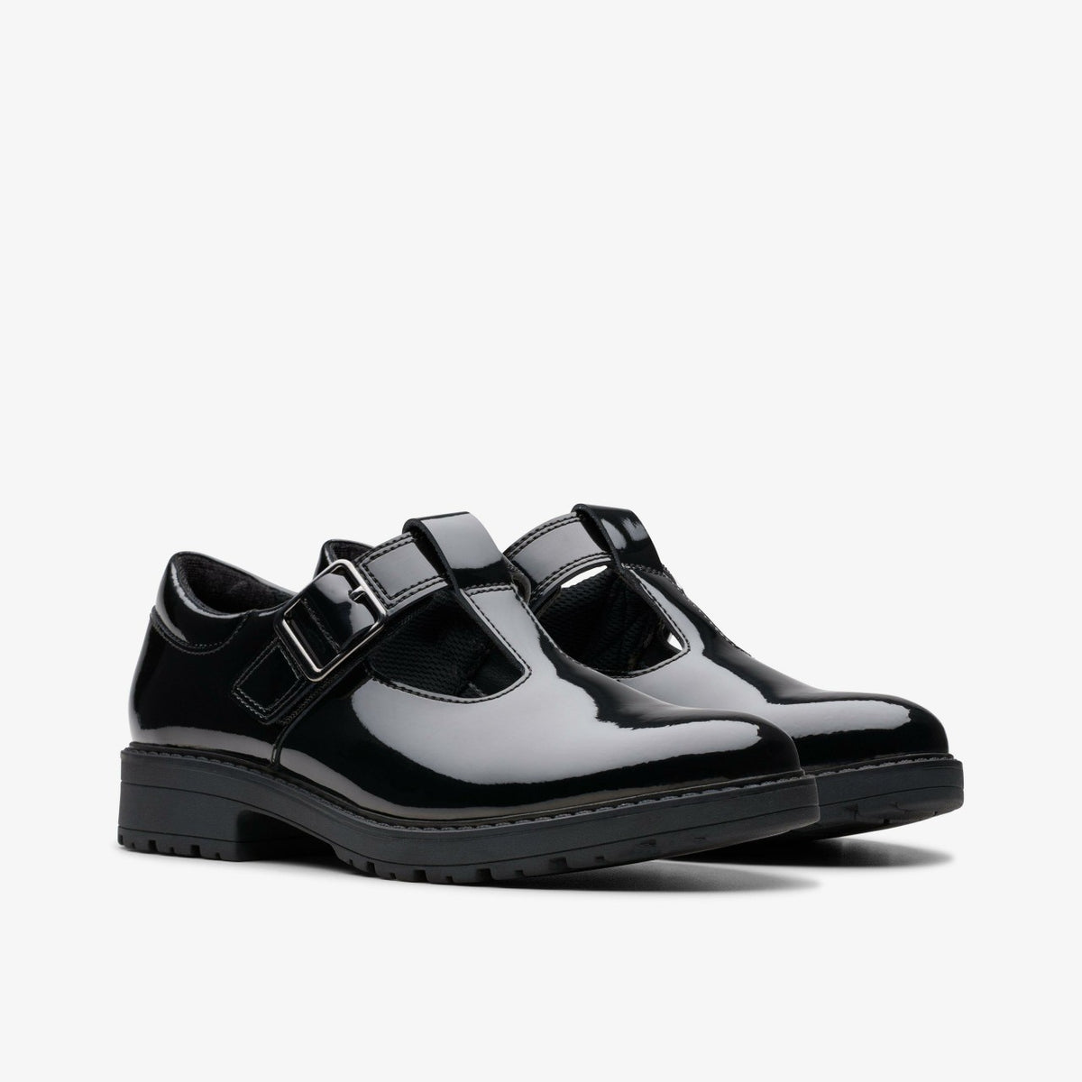 Clarks Hot Sale / Loxham Bar Youth Black Patent