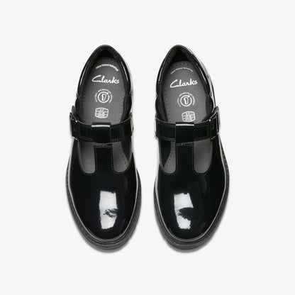 Clarks Hot Sale / Loxham Bar Youth Black Patent