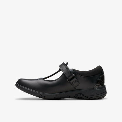 Clarks Great Value / Relda Gem Kid Black Leather