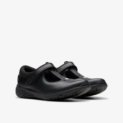 Clarks Great Value / Relda Gem Kid Black Leather