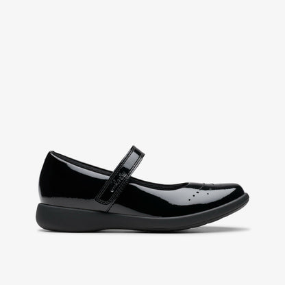 Clarks Great Value / Etch Gem Kid Black Patent