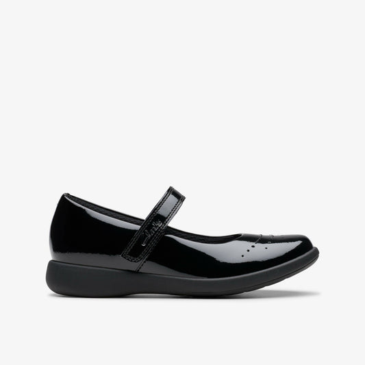Clarks Great Value / Etch Gem Kid Black Patent