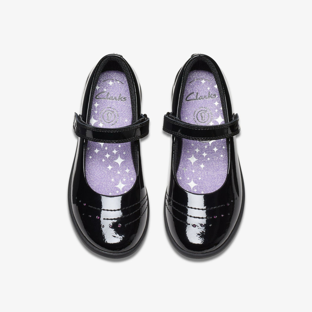 Clarks Great Value / Etch Gem Kid Black Patent