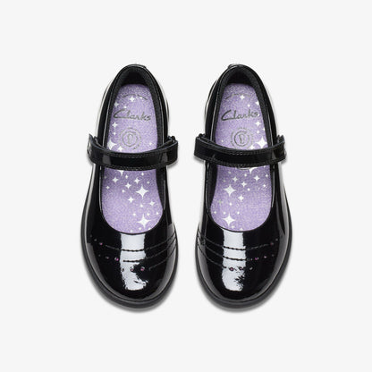 Clarks Great Value / Etch Gem Kid Black Patent