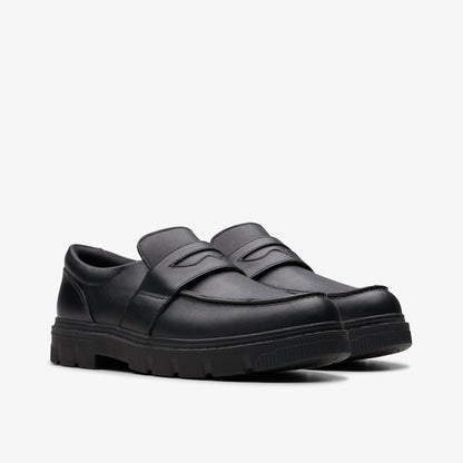 Clarks Best Price / Lorcam Craft Youth Black Leather