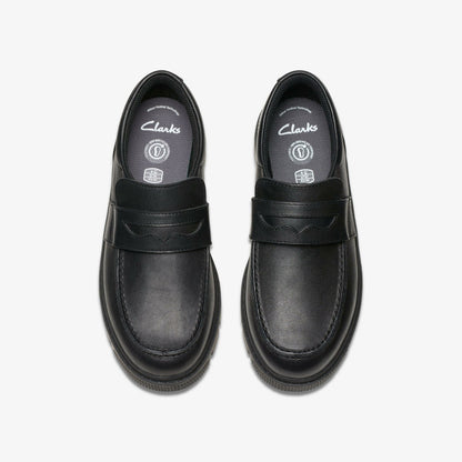 Clarks Best Price / Lorcam Craft Youth Black Leather