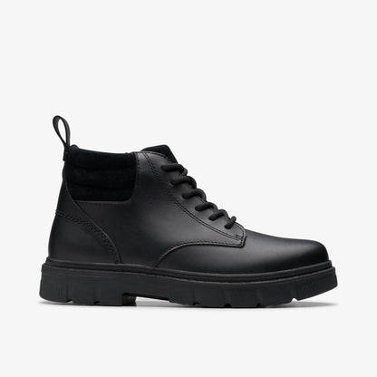Clarks Signature / Lorcam Trail Youth Black Leather