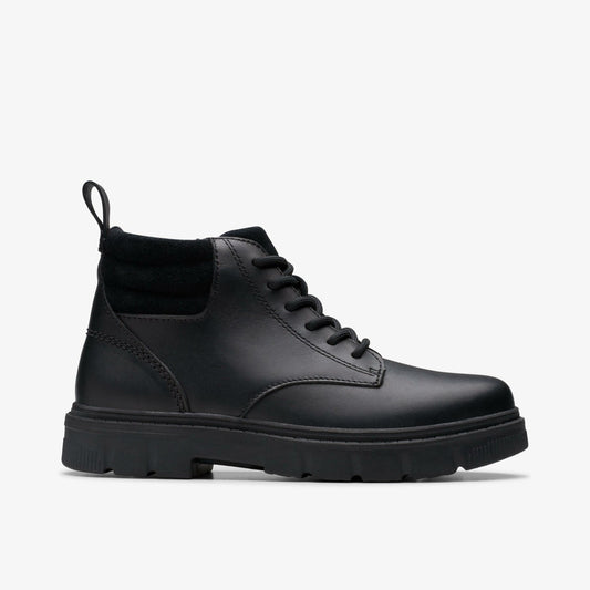 Clarks Signature / Lorcam Trail Youth Black Leather