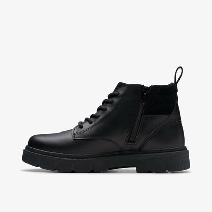 Clarks Signature / Lorcam Trail Youth Black Leather