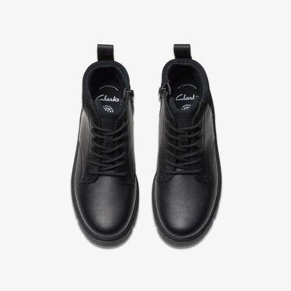 Clarks Signature / Lorcam Trail Youth Black Leather