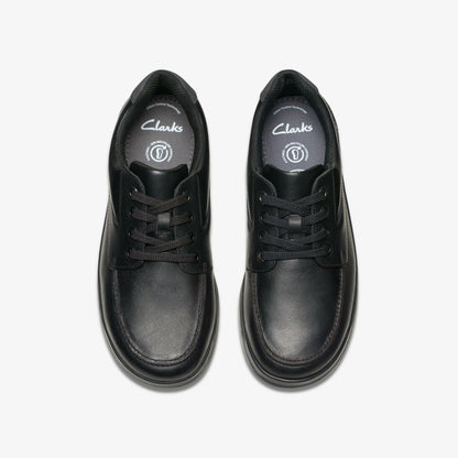 Clarks New / Keelan Flare Youth Black Leather
