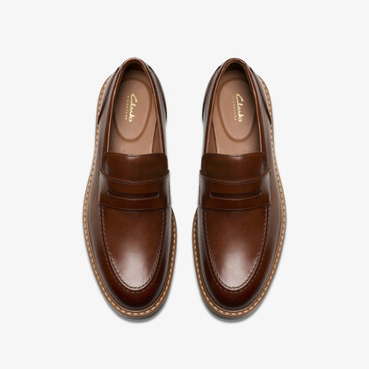 Clarks Top Pick / Aldwin Step Loafer Mid Tan Leather