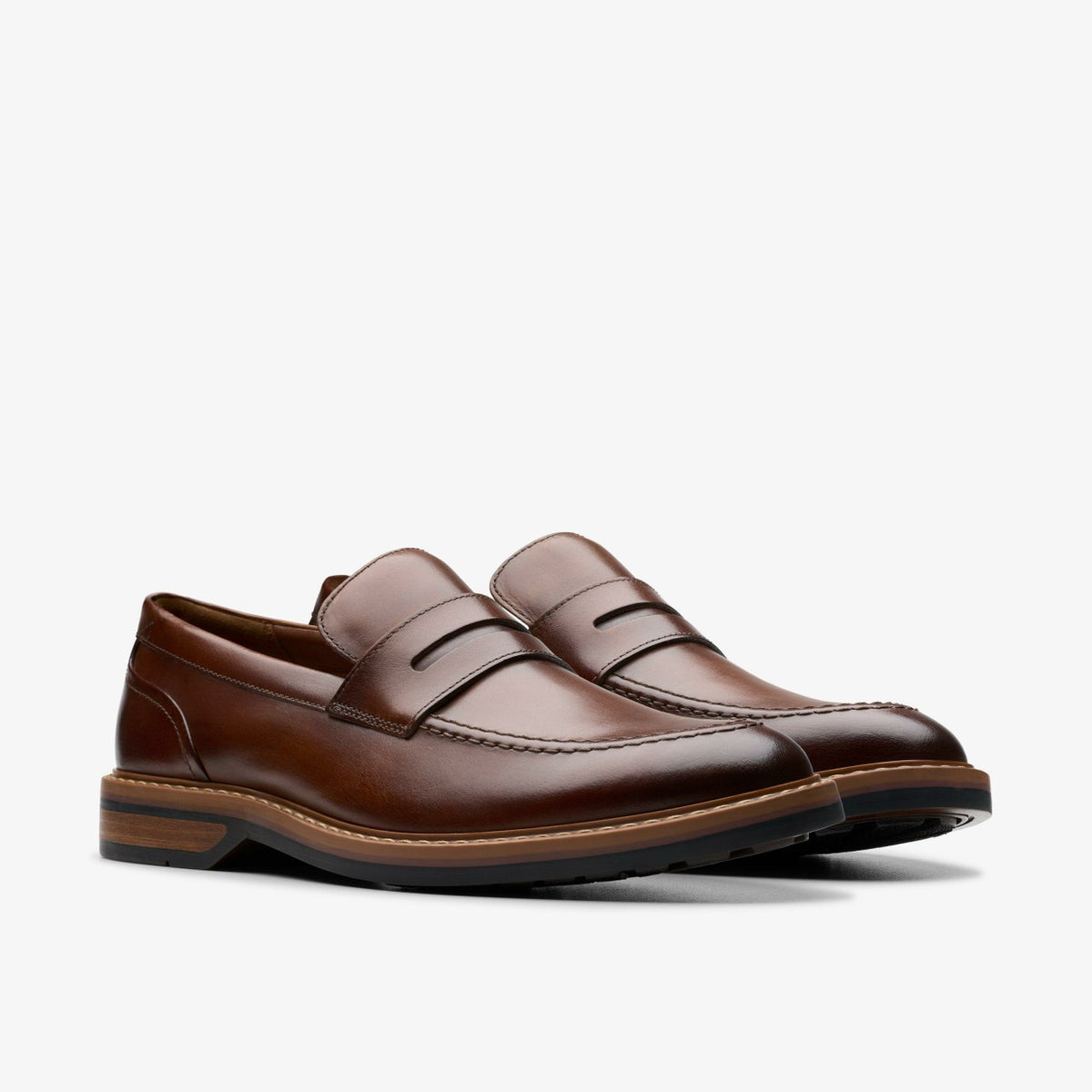 Clarks Top Pick / Aldwin Step Loafer Mid Tan Leather