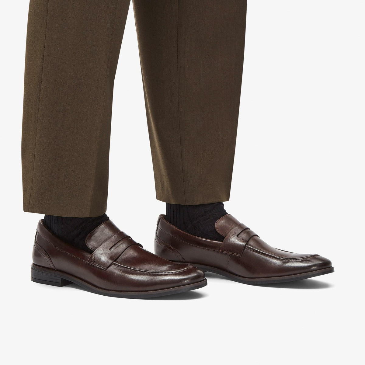 Clarks Discount / Brandon Step Loafer Dark Brown Leather