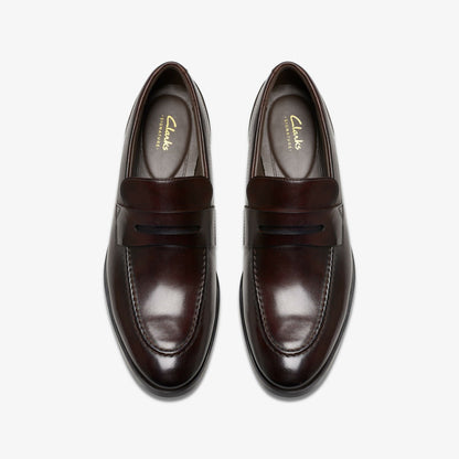 Clarks Discount / Brandon Step Loafer Dark Brown Leather