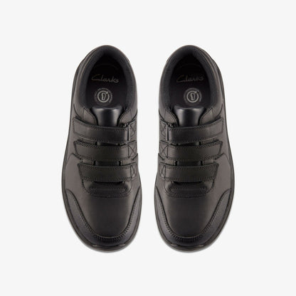 Clarks Recommended / Daze Step 2 Youth Black Leather