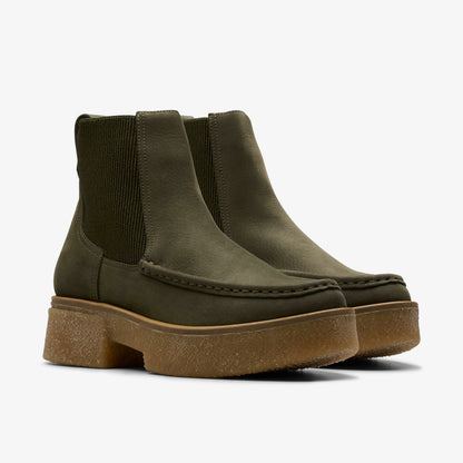 Clarks Popular / Linoso Top Ankle Boot Dark Green Nubuck