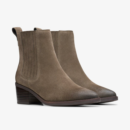 Clarks Featured / Morzine Top Ankle Boot Mole Grey Suede