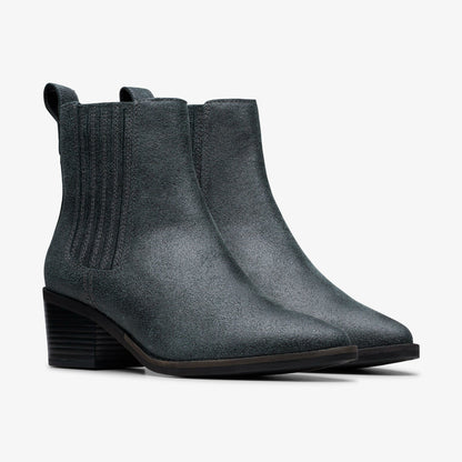 Clarks Recommended / Morzine Top Ankle Boot Pewter Metallic