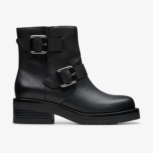 Clarks Top Pick / Rebelle Buckle Black Leather