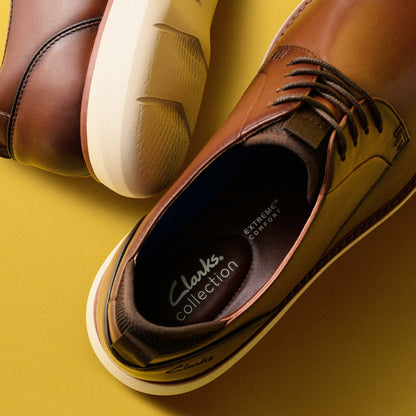 Clarks Featured / Brantin Plain Dark Tan Leather
