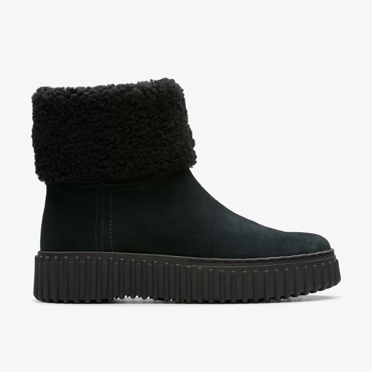Clarks Premium / Torhill Turn Black Warmlined Suede