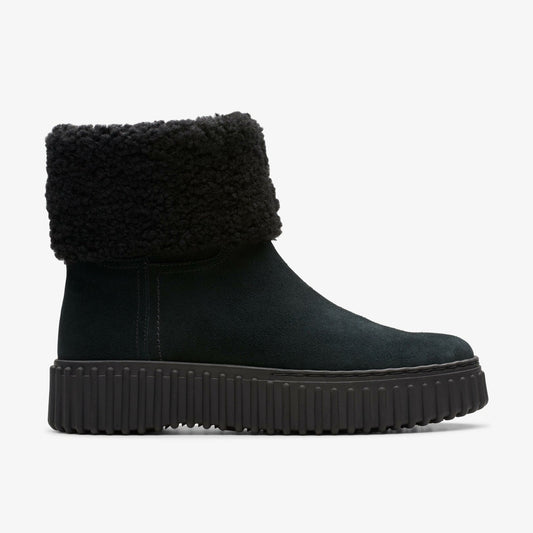 Clarks Premium / Torhill Turn Black Warmlined Suede