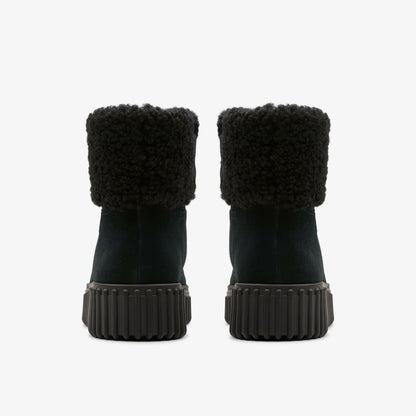 Clarks Premium / Torhill Turn Black Warmlined Suede
