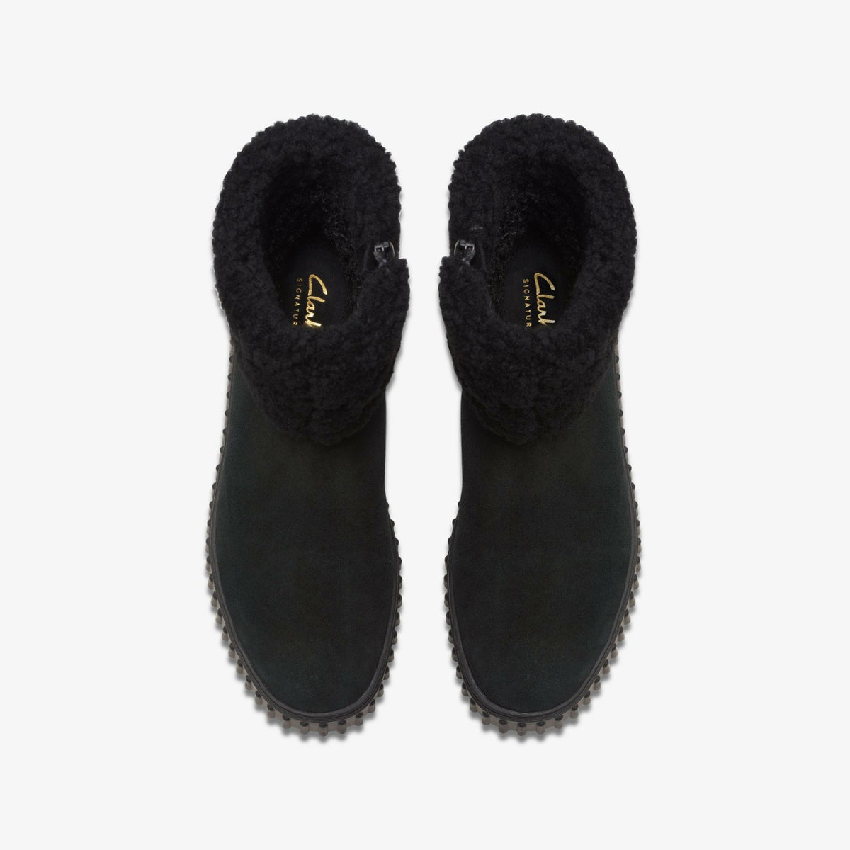 Clarks Premium / Torhill Turn Black Warmlined Suede