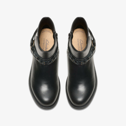 Clarks Best Price / Hearth Kaylie Ankle Boot Black Leather