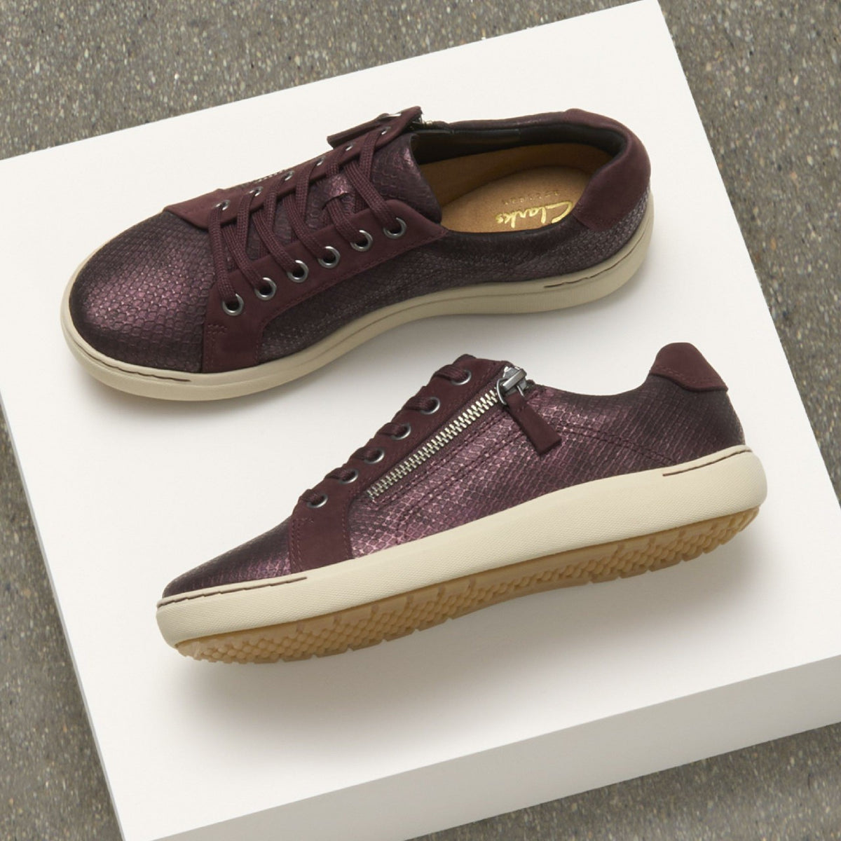 Clarks Customer Favorite / Nalle Lace Wine Interest Leather