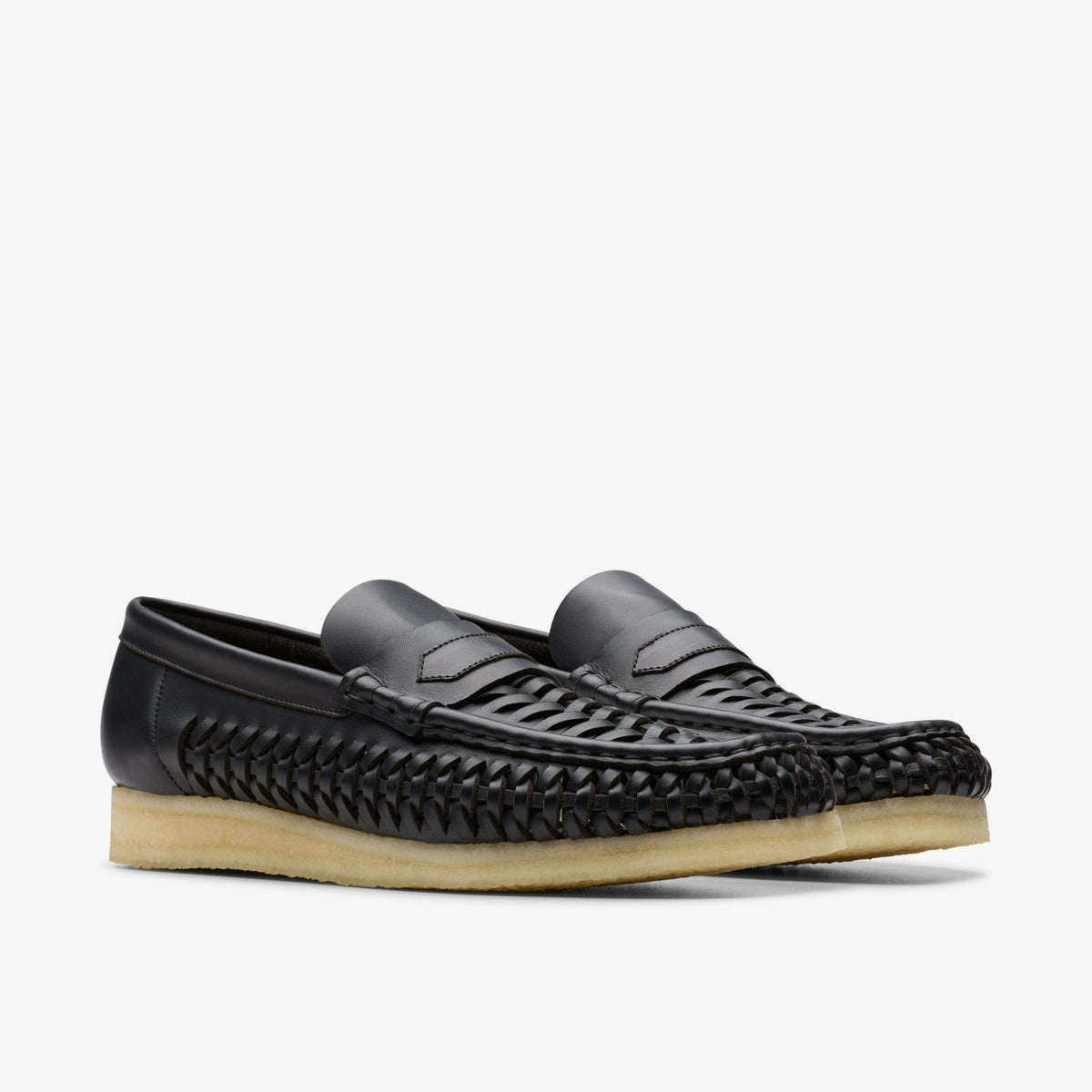 Clarks Best Seller / Wallabee Penny Weave Black Leather