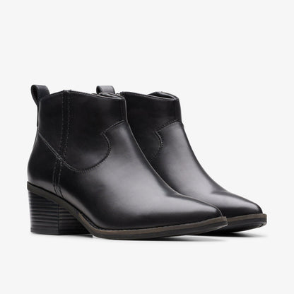 Clarks Smart Buy / Morzine Sky Ankle Boot Black Leather