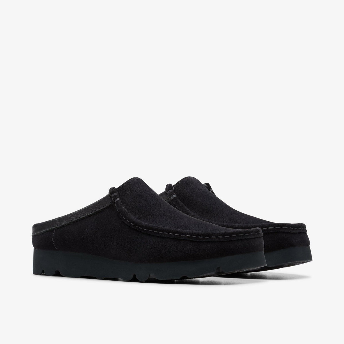 Clarks Sale / Wallabee Slip Black Suede