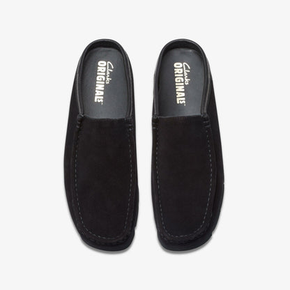 Clarks Sale / Wallabee Slip Black Suede