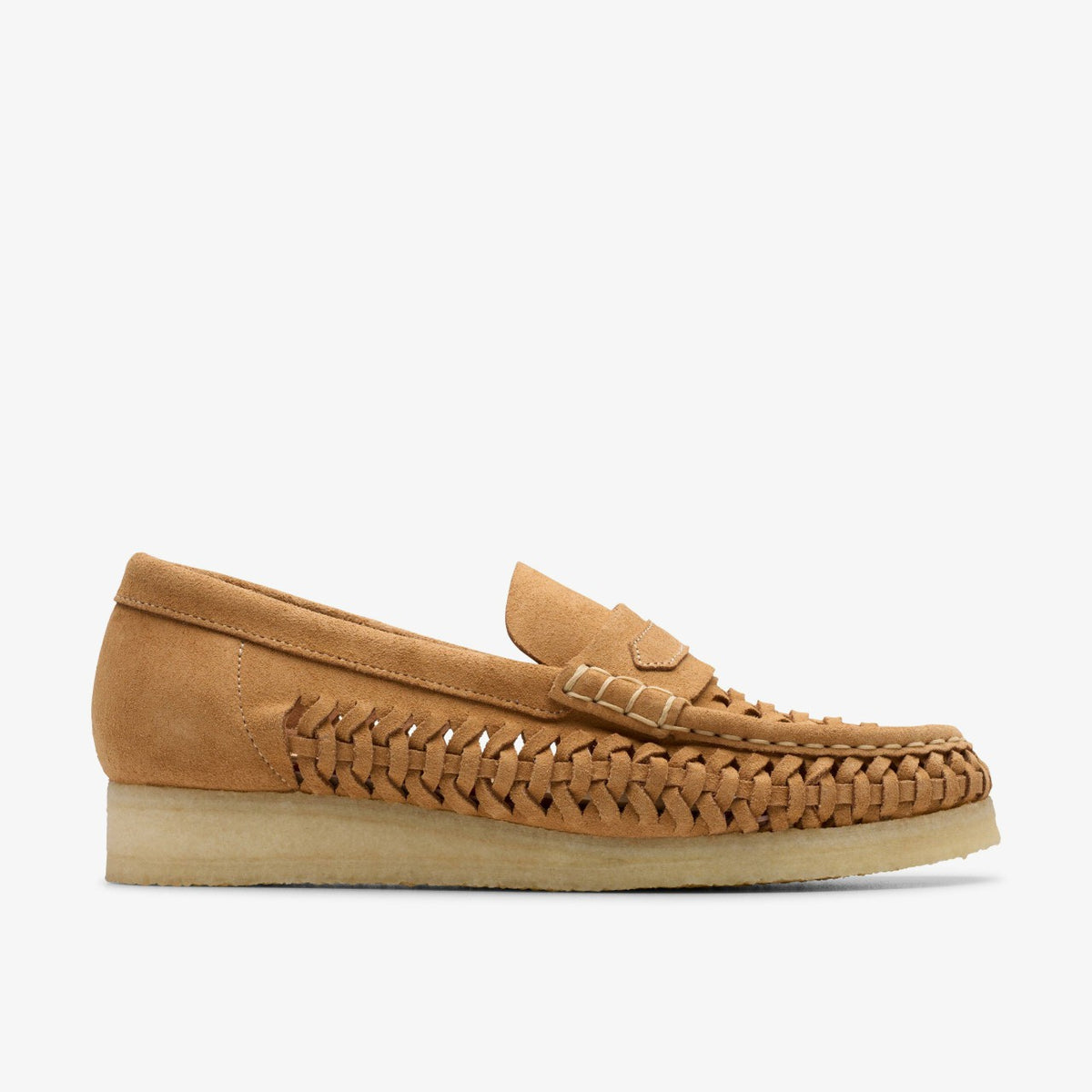 Clarks Hot Sale / Wallabee Loafer Weave Tan Suede