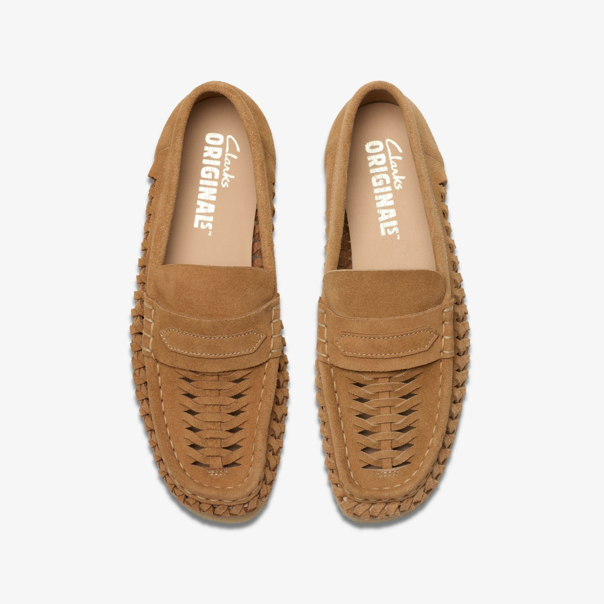 Clarks Hot Sale / Wallabee Loafer Weave Tan Suede