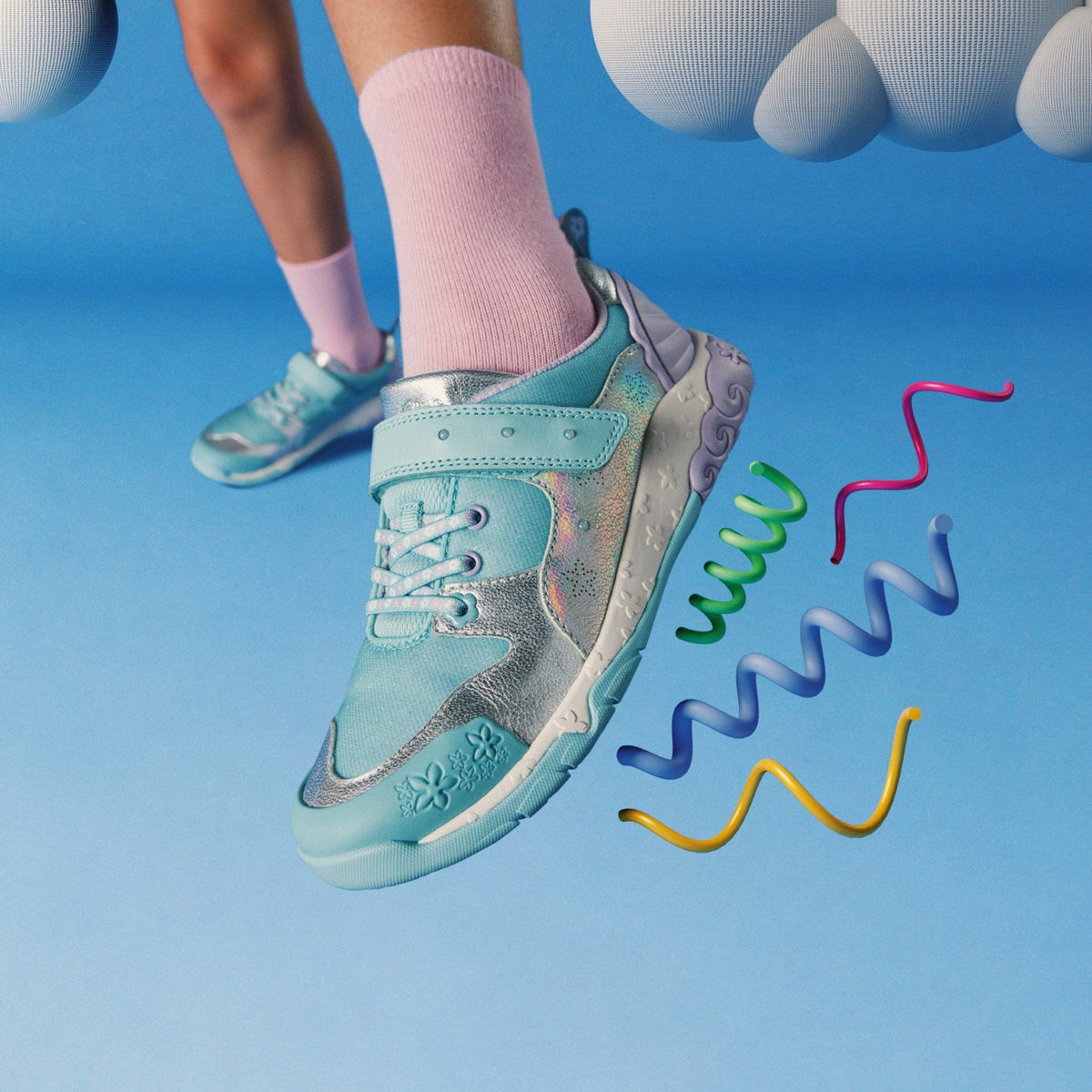 Clarks Exclusive / Tidal Shell Kid Light Blue Combination
