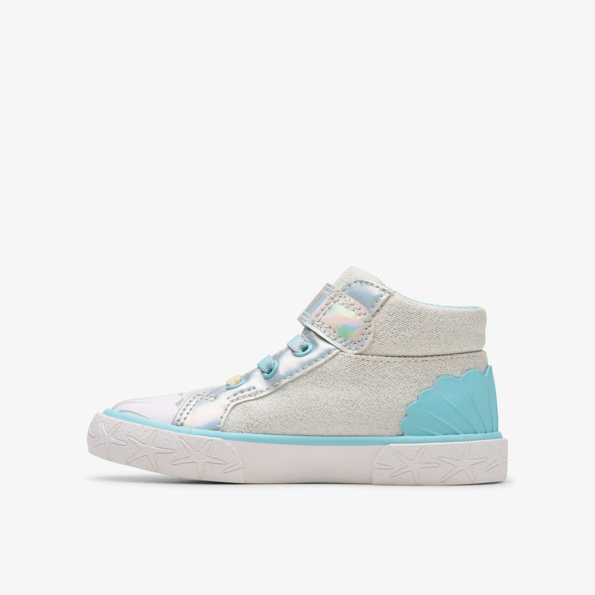 Clarks Best Price / Foxing Wish Hi Toddler Silver Fabric