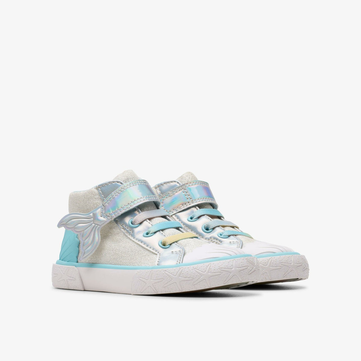 Clarks Best Price / Foxing Wish Hi Toddler Silver Fabric