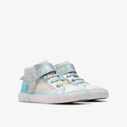 Clarks Best Price / Foxing Wish Hi Toddler Silver Fabric