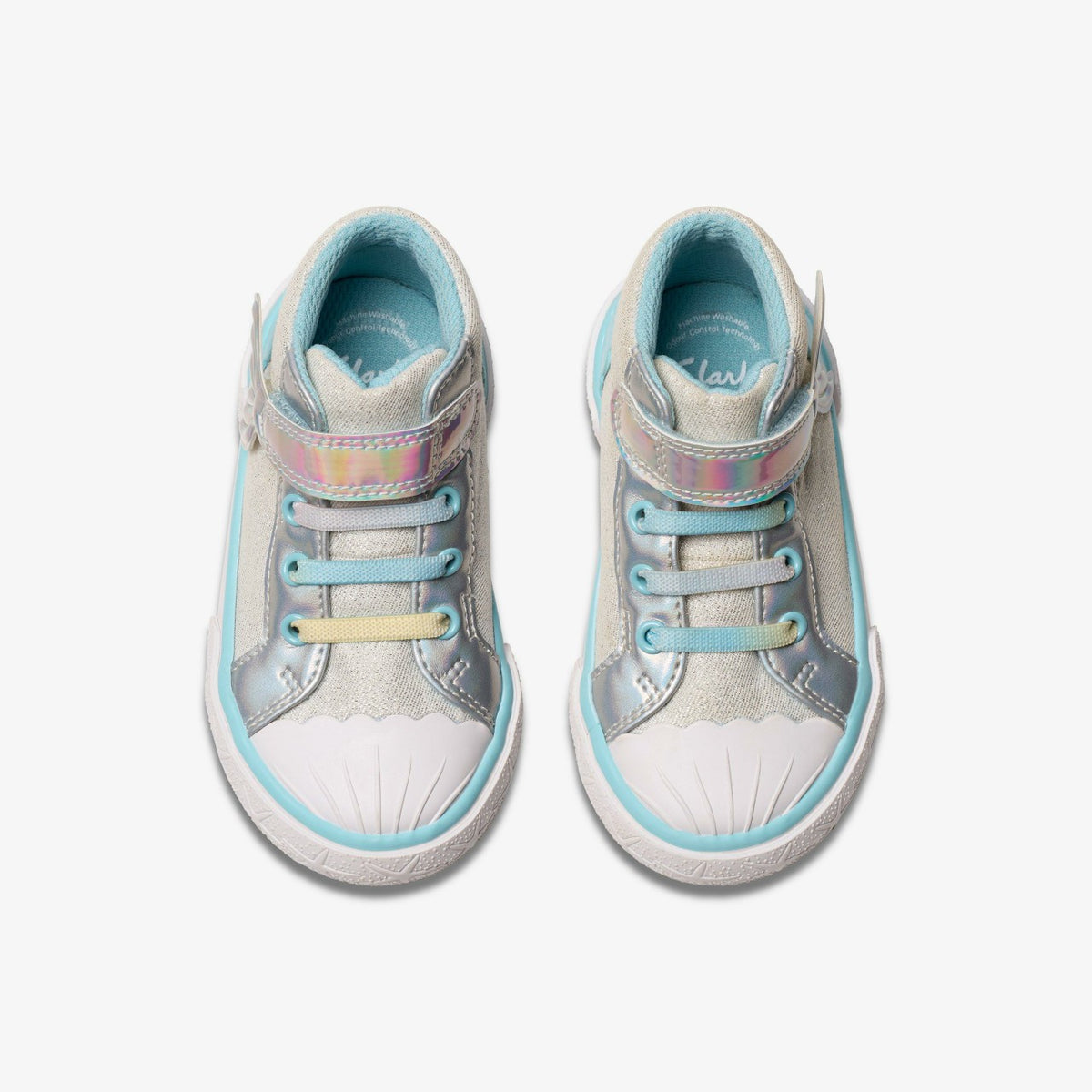 Clarks Best Price / Foxing Wish Hi Toddler Silver Fabric