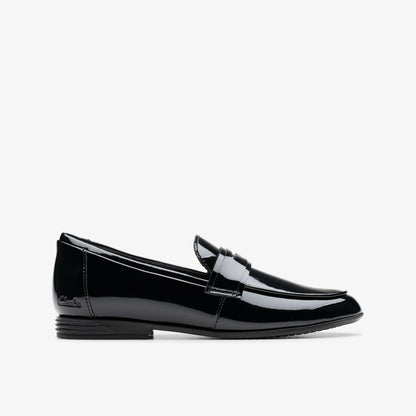 Clarks Top Pick / Finja Bright Older Black Patent