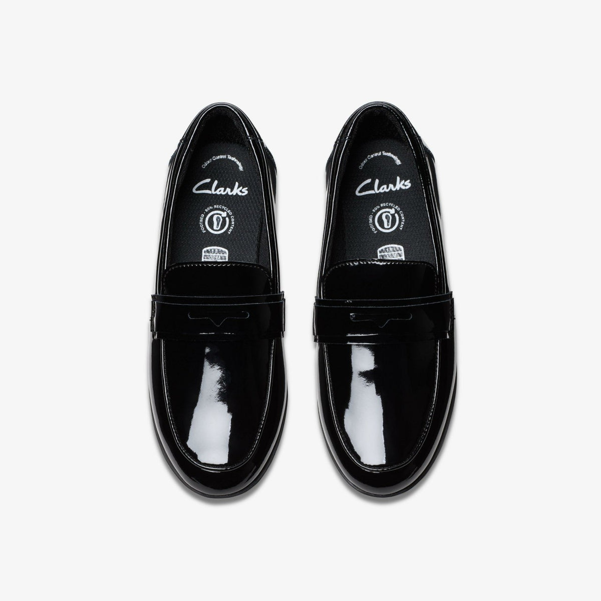 Clarks Top Pick / Finja Bright Older Black Patent