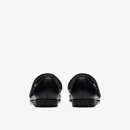 Clarks Great Value / Finja Tap Kid Black Leather