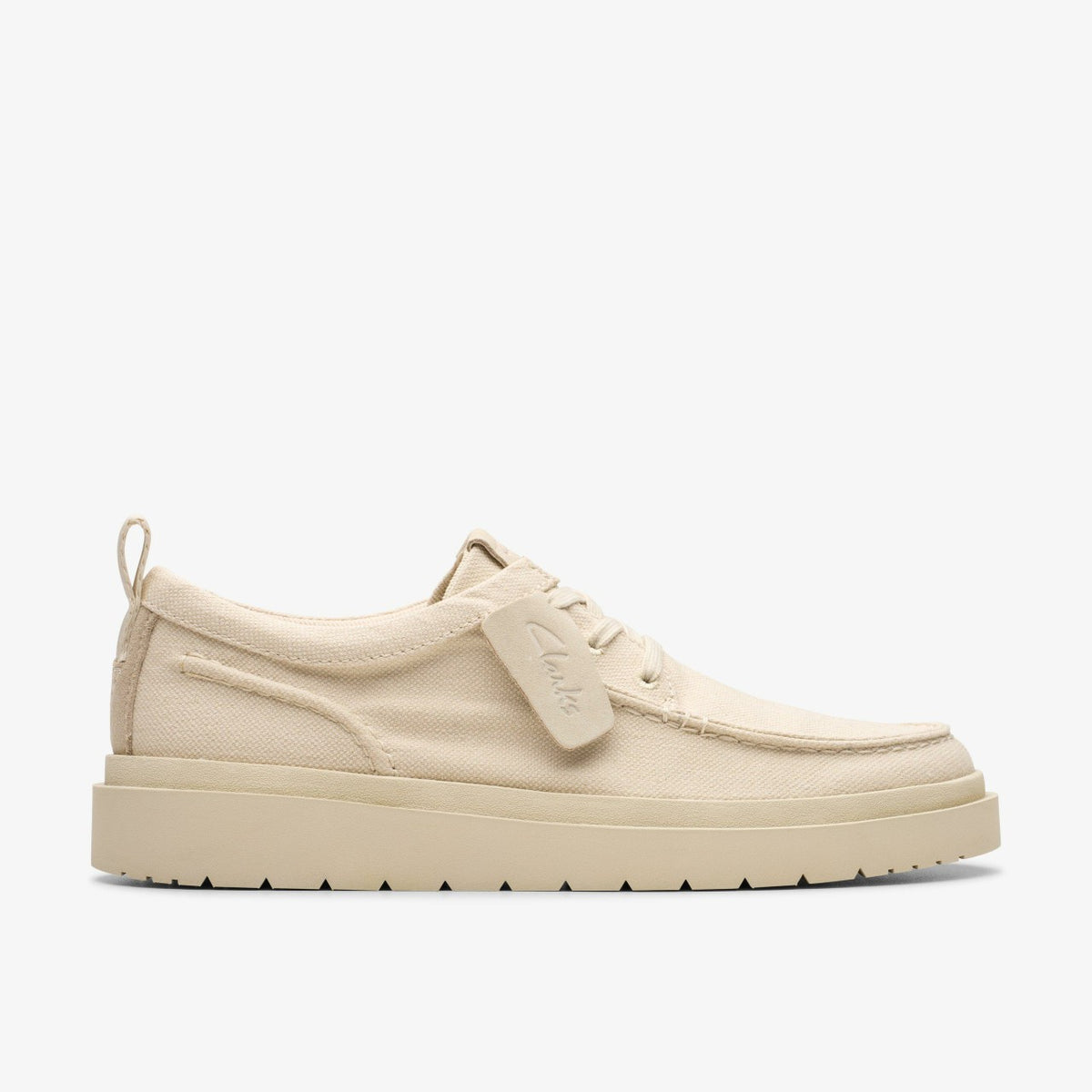 Clarks Premium / Polden Moc Off White Canvas