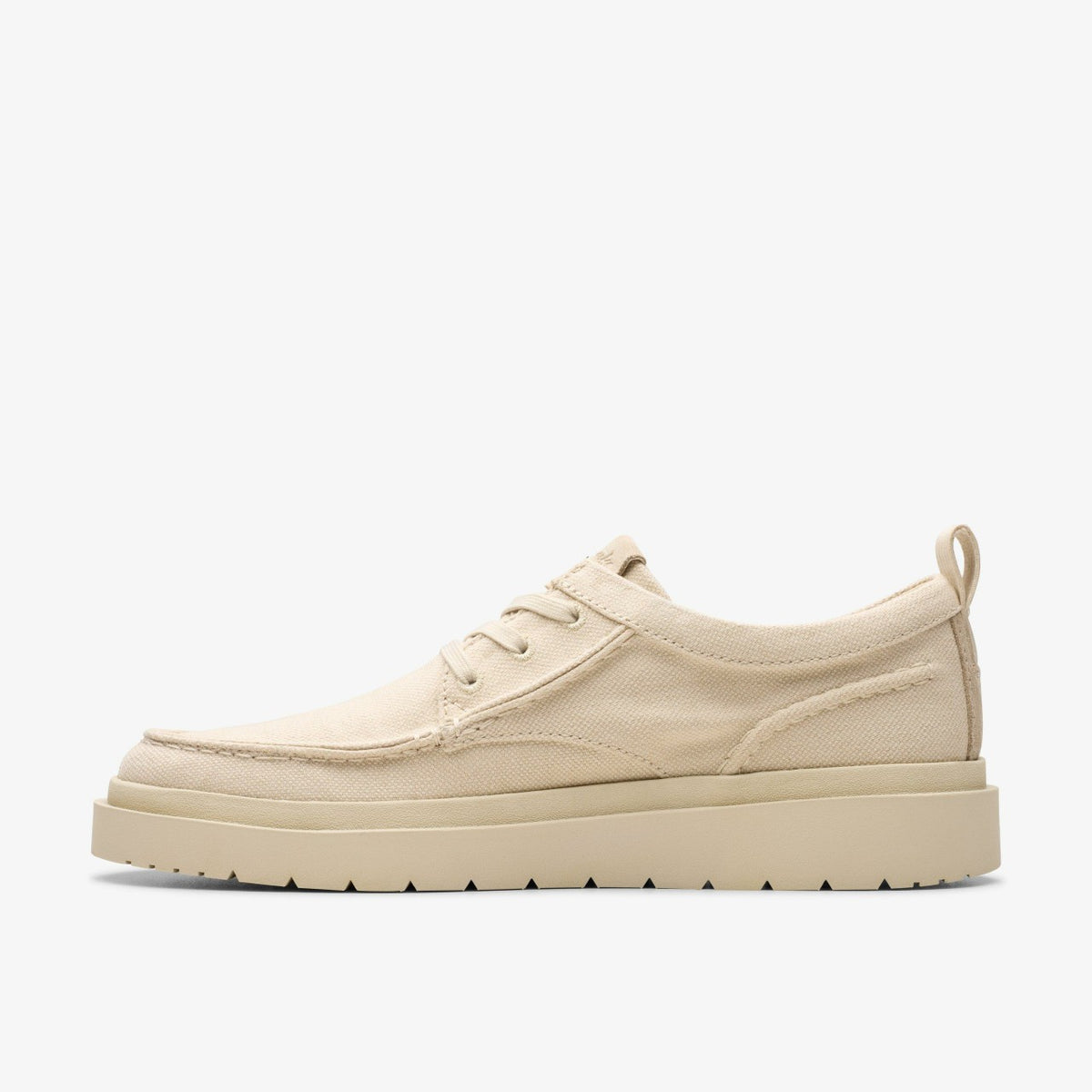 Clarks Premium / Polden Moc Off White Canvas