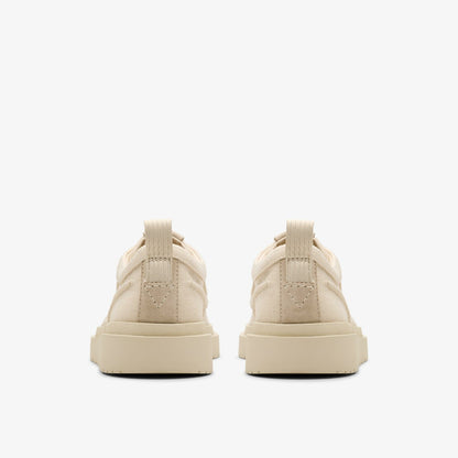 Clarks Premium / Polden Moc Off White Canvas