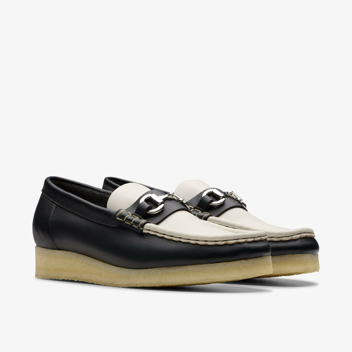 Clarks Value / Wallabee Loafer HBIT Black/White Leather